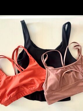 LULULEMON Set of 3 Energy Nulu Align Longline Sports Bra Top Size 8 Lot Bundle